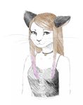  anthro clothed clothing collar feline female fur hair hinia looking_at_viewer mammal sketch smile solo whiskers 