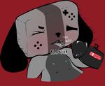  2017 animate_inanimate blush canine dialogue disgust dog duo english_text erection female feral male mammal multi_nipple nintendo nintendo_switch nipples nude open_mouth penis switch_dog text tongue tongue_out unknown_artist video_games 