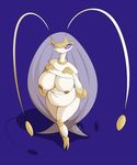  2017 anthro big_breasts blue_background breasts female hi_res nintendo nipples pheromosa pok&eacute;mon simple_background solo suirano ultra_beast video_games 