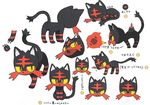  10s :&lt; cat concept_art full_body litten no_humans official_art pointy_ears pokemon pokemon_sm red_eyes yellow_sclera 