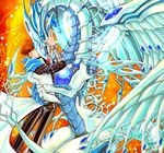  blue-eyes_white_dragon breasts claws dragon human konami mammal seto_kaiba size_difference wings yu-gi-oh 