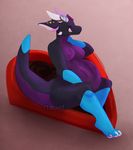  &lt;3 2017 anthro areola belly big_belly big_breasts blue_scales breasts dragon drooling eeronix english_text eyes_closed eyewear female goggles licking licking_lips nipples nude post_vore purple_nipples purple_scales saliva scales scalie signature sitting solo text tongue tongue_out vore watermark 