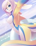  anthro beach blue_eyes blue_fur breasts detailed female fur hair inner_tube invalid_background lagomorph looking_at_viewer mammal nude rudragon sea seaside selfie smile water white_fur white_hair yellow_fur 