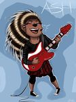  anthro ash_(sing) black_nose clothing eyelashes eyes_closed female guitar mammal microphone musical_instrument open_mouth playing_music porcupine quills rodent setoangel01 sing_(movie) singing skirt smile solo 