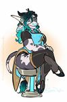  anthro big_butt black_fur blue_hair blue_nose bovine breasts butt cattle crossed_legs female fur green_eyes hair hooves invalid_tag mammal overwatch sitting slightly_chubby smile symmetra tail_tuft thick_thighs tuft unknown_artist video_games white_fur wide_hips 
