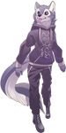  alpha_channel ambiguous_gender anthro boots canine clothing dog footwear fur grey_fur hoodie mammal pants purple_eyes rudragon tongue tongue_out white_fur wolf 