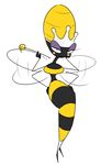  2017 anthro arthropod bee breasts clothed clothing digital_media_(artwork) eyeshadow female insect insect_wings makeup multi_limb queen_bea simple_background smile solo standing weepfish white_background wide_hips wings 