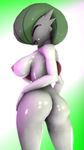  3d_(artwork) anthro breasts digital_media_(artwork) eyes_closed female gardevoir green_hair hair humanoid nintendo nipples nude pervertguy341 pok&eacute;mon simple_background smile solo source_filmmaker video_games 