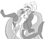  anthro anus breasts consentacles female fish marine monochrome nipples nude shark smile solo spread_anus spread_legs spreading tentacles tongue tongue_out yogoat 