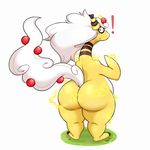  ! 2015 abstract_background amelia_(xingscourge) anthro awkward beauty_mark big_butt butt digital_media_(artwork) electricity female fluffy fluffy_tail fur grass hair looking_at_viewer looking_back mega_ampharos mega_evolution mole_(marking) multicolored_skin nintendo nude overweight overweight_female pok&eacute;mon rear_view simple_background slightly_chubby solo stare stripes surprise thick_thighs two_tone_skin video_games white_background white_hair white_skin xingscourge yellow_fur yellow_skin 