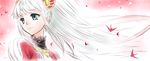  1girl blue_eyes dress hair_ornament jewelry lailah_(tales) long_hair multicolored_hair ponytail smile tales_of_(series) tales_of_zestiria white_hair 