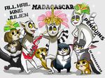  all_hail_king_julien alternate_universe anthro aye-aye counterpart crown dreamworks feathers keytar king_julien leaves lemur madagascar male mammal maurice meloncurry mort mouse_lemur musical_instrument primate ring-tailed_lemur simple_background source_request the_penguins_of_madagascar unknown_artist 
