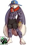  blackbear clothed clothing collar klonoa klonoa_(series) male muscular pinup pose simple_background solo topless white_background 