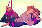  2boys boy lying male_focus multiple_boys restrained rope tagme yaoi 