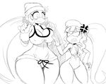  2017 angry anthro breast_size_difference clothing dixie_kong donkey_kong_(series) duo female hair hat hi_res long_hair mammal monkey monochrome nintendo primate sibling sisters sssonic2 teeth tiny_kong video_games 