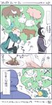  1girl 3koma bear blonde_hair buffalo bug butterfly comic crocodile crocodilian deer food frog gloves gundam gundam_tekketsu_no_orphans insect julietta_juris lizard mask military military_uniform pig rakusuke sheep short_hair squid translation_request uniform vidar 