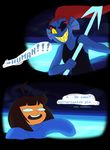  ambiguous_gender anthro boss_monster clothed clothing comic dialogue duo english_text eye_patch eyewear female human mammal oh_shit protagonist_(undertale) tc-96 text undertale undyne video_games 