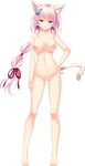  :o absurdres animal_ears ass_visible_through_thighs barefoot breasts butterfly_hair_ornament cat_ears cat_tail full_body hair_ornament hair_ribbon hand_on_hip hand_on_thigh highres large_breasts long_hair low-tied_long_hair nachi_(neko-nin_exheart) navel neko-nin_exheart nipples nude official_art pink_eyes pink_hair ponytail pussy ribbon solo tail takano_yuki_(allegro_mistic) transparent_background 