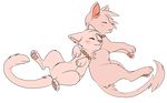  alpha_channel cat cub duo eyes_closed feline feral fur hair kitchiki mammal paws pink_fur pink_hair simple_background smile transparent_background young 