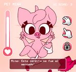  clothing dress female_focus gaturo mammal mina nude pig pink_skin porcine pussy solo_focus text translation_request 