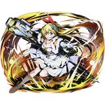  alpha_transparency belt_boots blonde_hair blue_eyes boots breasts brown_footwear cleavage collarbone divine_gate dress earrings elbow_gloves floating_hair full_body gloves grin gunblade hair_ornament hair_ribbon holding holding_weapon jewelry kirisaki_chitoge knee_boots layered_dress leg_up long_hair looking_at_viewer medium_breasts multicolored_hair necklace nisekoi official_art pink_hair red_ribbon ribbon smile solo star star_earrings transparent_background two-tone_hair ucmm very_long_hair weapon white_dress white_gloves 