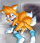  balls blush butt canine clothed clothing cum fox male male/male mammal penis skye_prower young 