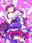  blush choker cure_macaron dress gloves kirakira_precure_a_la_mode long_hair magical_girl purple_hair violet_eyes 