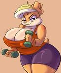  2017 anthro big_breasts breasts cleavage clothed clothing female huge_breasts joelasko lagomorph mammal mature_female patricia_bunny rabbit smile solo wide_hips 
