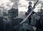  heels nier_automata saito_(artist) sword yorha_no.2_type_b yorha_no._9_type_s 