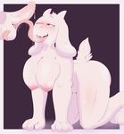  2017 3_fingers all_fours anthro ball_lick big_breasts blush border boss_monster breasts caprine cum cum_on_breasts cum_on_face digital_media_(artwork) disembodied_penis drooling female goat half-closed_eyes hi_res horn huge_breasts licking long_tongue looking_pleasured male mammal nipples nude open_mouth oral otto0ttsy penis penis_lick precum prehensile_tongue saliva sex tongue tongue_out toriel undertale video_games white_border 