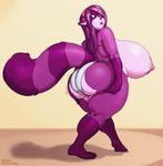  2017 anthro areola big_breasts big_butt breasts butt clothed clothing erect_nipples female huge_breasts huge_butt mammal nipples panties raccoon schwoo shina_(daigo) slightly_chubby solo topless underwear 