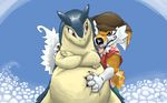  belly big_belly black_nose brown_eyes fur jammerhighwind nintendo pok&eacute;mon red_eyes tongue tongue_out typhlosion video_games 
