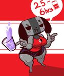  anthro big_breasts breasts clothing console female glass liquid looking_at_viewer nintendo nintendo_switch open_mouth switch_dog text unknown_artist video_games 