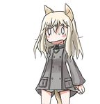  1girl animal_ears blonde_hair blush long_hair military_uniform msgtkurage open_mouth ottilie_kittel strike_witches tail thighs world_witches_series 