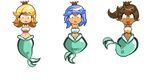  3girls ahegao animated animated_gif blonde_hair blue_hair bouncing_breasts breasts brown_hair mermaid multiple_girls navel open_mouth photoshop restrained rope shantae shantae:_half-genie_hero side_ponytail tears tongue tongue_out 