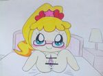  bed blush kiramamatchi legs_stretched looking_at_viewer stretched_vaginal tamagotchi 