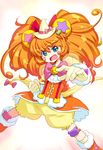  animal_ears bear_ears bloomers blue_eyes blush_stickers brooch clenched_hand cure_mofurun fang gloves hat jewelry kazuma_muramasa long_hair magical_girl mahou_girls_precure! mini_hat mini_witch_hat mofurun_(mahou_girls_precure!) open_mouth orange_hair personification precure solo star star_in_eye symbol_in_eye underwear witch_hat yellow_bloomers yellow_gloves yellow_hat 