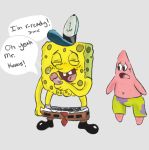  2019 anthro balls being_watched blush caught circumcised clothed clothing concerned cum duo english_text eyes_closed glans hat humanoid_penis jaundice male marine masturbation navel nickelodeon pants_down partially_clothed patrick_star penile_masturbation penis pink_skin sea_sponge shocked simple_background skingoblin spongebob_squarepants spongebob_squarepants_(character) starfish teeth text tongue vein worried yellow_skin 