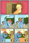  applejack_(mlp) blonde_hair blue_fur comic equine female feral friendship_is_magic fur green_eyes gutovi-kun hair horse mammal multicolored_hair my_little_pony orange_fur pegasus pony purple_eyes rainbow_dash_(mlp) rainbow_hair wings 