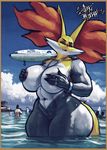  2017 aircraft airplane ambiguous_gender anthro anthrofied areola avian ball beach_ball beauty_mark big_breasts black_nipples boat breasts canine cloud day delphox english_text female fox group hand_on_breast hi_res huge_breasts human jewelry legendary_pok&eacute;mon looking_at_viewer lugia male mammal navel necklace nintendo nipples nude pok&eacute;mon pok&eacute;morph signature sky sligarthetiger solo_focus text thick_thighs vehicle video_games voluptuous wide_hips 