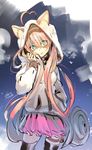  animal_hood artist_name bad_id bad_pixiv_id bangs black_legwear cat_girl cat_hood glaring hair_between_eyes hairband hand_in_pocket hood hoodie koyoi_mitsuki long_hair looking_at_viewer parted_lips pink_skirt pleated_skirt rosia_(show_by_rock!!) shaded_face show_by_rock!! signature sketch skirt solo standing thighhighs very_long_hair yellow_hairband zettai_ryouiki 