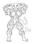  abs anthro biceps big_muscles breasts disney feline female flexing ink invalid_tag lion looking_at_viewer mammal monochrome muscular muscular_female nala navel nipples nude pose pussy rizer667_(artist) simple_background smile solo the_lion_king vein white_background 
