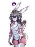  alpha_channel anthro clothed clothing female fur hair lagomorph looking_at_viewer mammal rabbit simple_background solo tavin transparent_background 