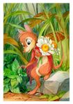  blue_eyes cape clothing cute female flower grass mammal mouse mrs._brisby orphen-sirius plant rock rodent smile solo the_secret_of_nimh traditional_media_(artwork) 