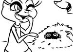  2017 being_watched bushes clothed clothing cynthia_vison digital_media_(artwork) disney fan_character female group happy humor inkyfrog mammal mature_female monochrome open_mouth percy_vison smile solo_focus zootopia 