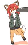  fox furry long_hair ohakotome open_mouth red_eyes red_hair 