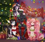  anthro armpits balls canine cervine christmas christmas_tree clothing collar deer erection feline female group holidays hybrid inside kneeling knot leash looking_at_viewer male male/female mammal panties penis_bow penis_ribbon reptile ribbons scalie sheenny sitting smile snake tree underwear wide_hips 