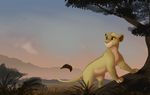 day detailed_background feline female feral fur grass kitchiki lion mammal paws sky solo standing tan_fur tree 
