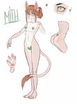  anthro armpits breasts censored feline female fur hair looking_at_viewer mammal model_sheet nude sheenny solo 
