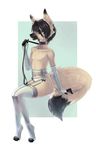  anthro bulge canine clothed clothing collar crossdressing garter girly leash looking_at_viewer male mammal panties solo tavin underwear 